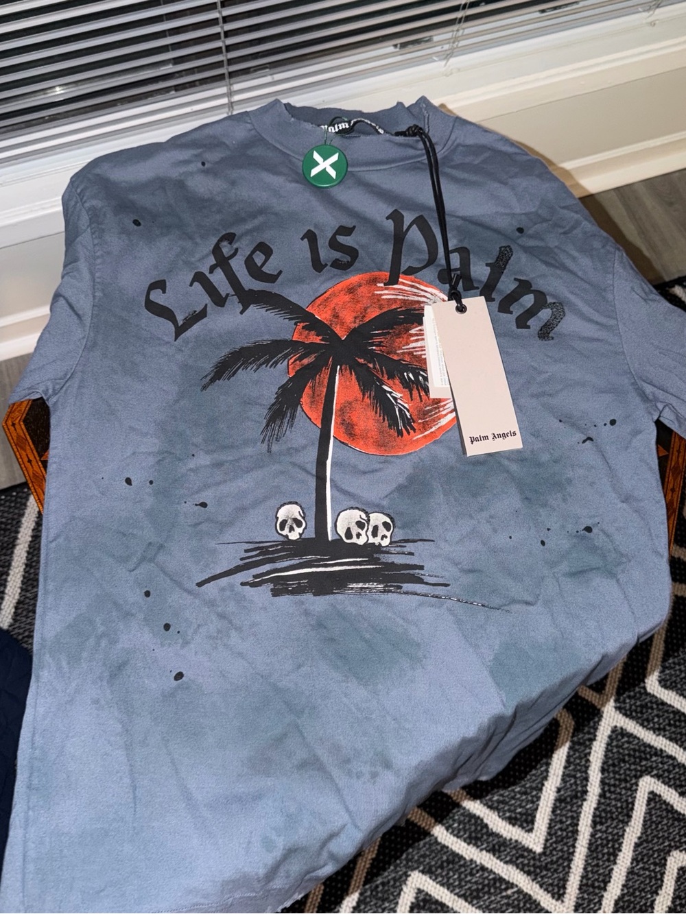 Palm Angels Blue Graphic long sleeve life is palm nwt was too small for me